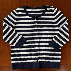 Talbots Blue/White Striped Cardigan